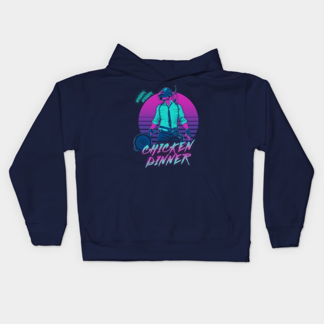 Retro Winner Kids Hoodie by ddjvigo